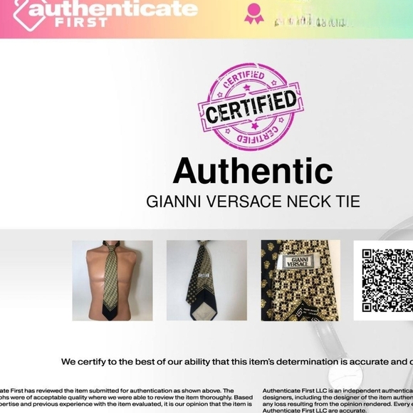 EUC Gianni VERSACE 100% Silk Medusa tie, COA - Picture 6 of 6